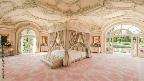 Elegant classic interior design in a functional bedroom luxurious environment serene viewpoint