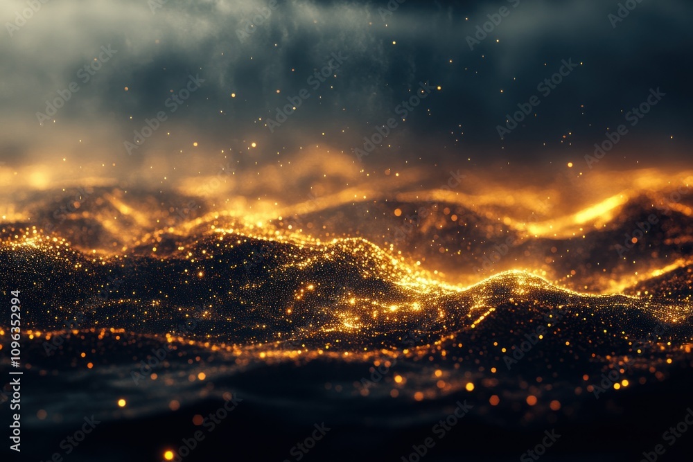 Fototapeta premium Golden Bokeh Abstract Background with Stunning Effects