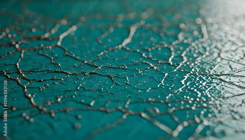 Smooth Teal Ceramic with Subtle Ripples and Antique Crazing Effect Smooth Teal Ceramic with Subtle Ripples and Antique Crazing Effect