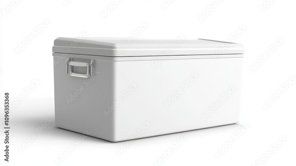 Blank White Metal Storage Container Blank White Metal Storage Container