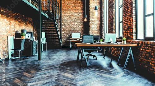 Elegant classic office design in a functional apartment space urban environment with modern aesthetic