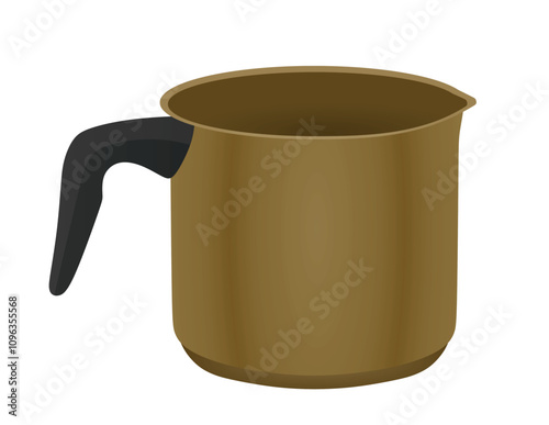 Stainless steel pot. vector illustration