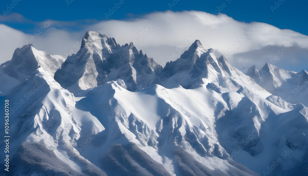Fototapeta premium Majestic Frozen Mountain Peaks