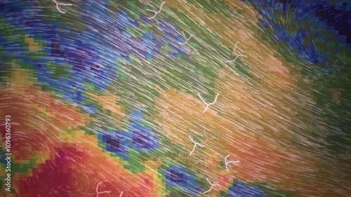 Colors Map Movement of Thunderclouds, Loop Video