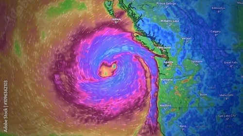 Map of Hurricane Tracks on the West Coast of the United States, Loop Video