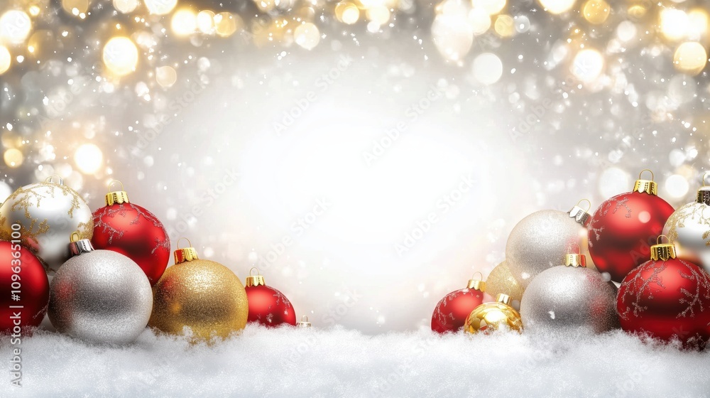 Glowing lights and snow background for text overlay Glowing lights and snow background for text overlay