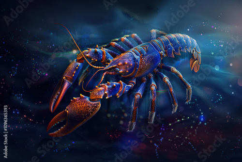 Astrological composition with concept of Scorpio zodiac sign symbol photo