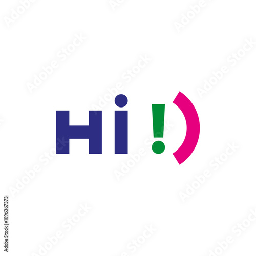 Hi! The welcome icon. A simple flat illustration on a white background