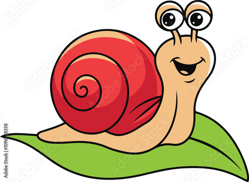 Mascot of the snail vector art illustration 
