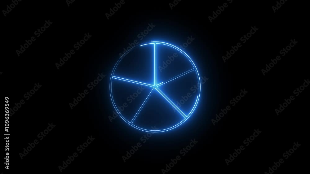 Neon light glowing rainbow circle animation on black background. Neon Symbol on black background. Neon light glowing rainbow circle animation on black background. Neon Symbol on black background.