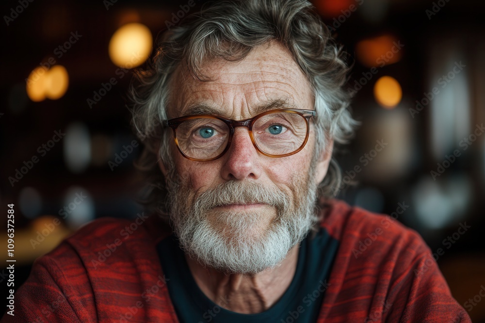 Elderly Mentor Portrait in a Warm Setting