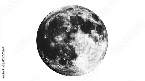 Detailed Moon Surface in Stunning Black and White