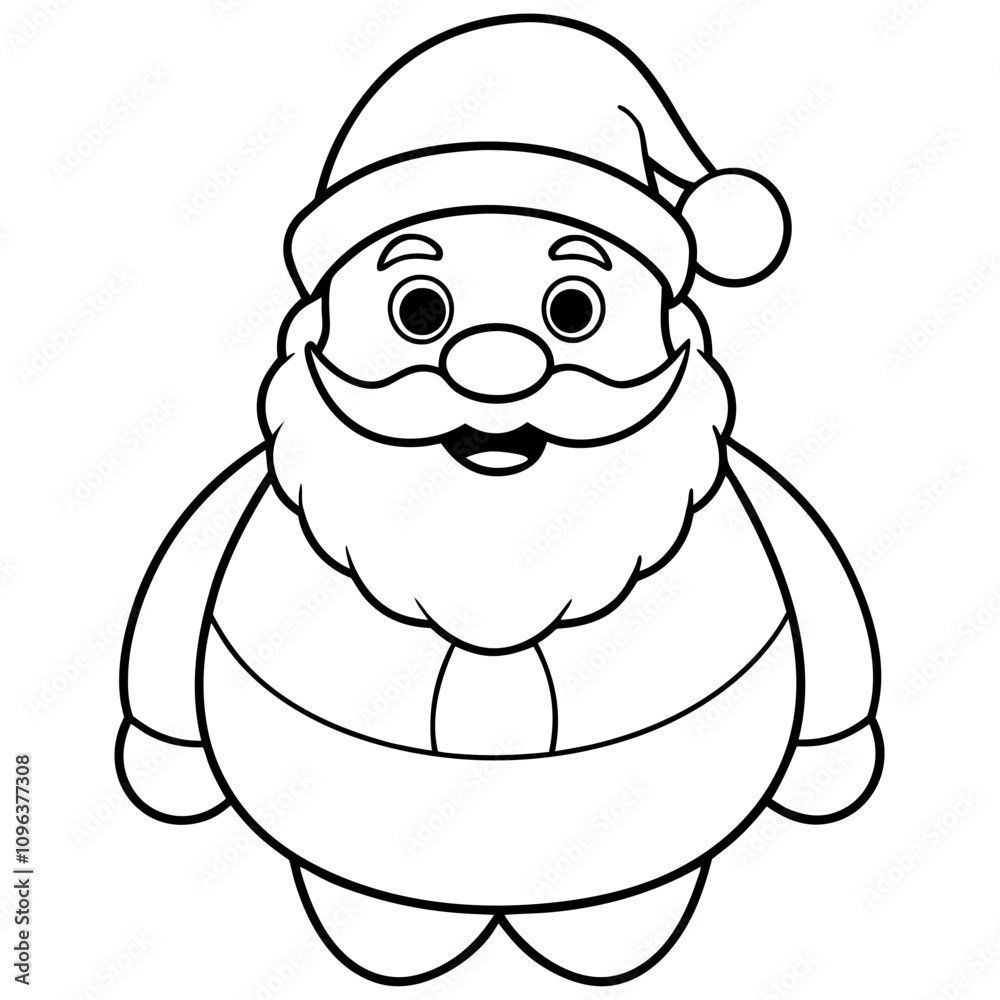 Obraz premium santa claus cartoon coloring vector illustration line art,transparent background