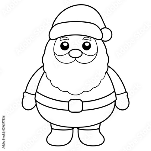 santa claus cartoon coloring vector illustration line art,transparent background