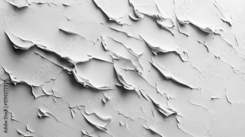 Textured grey plaster wall with prominent, uneven surface layers creating an abstract and visually intriguing background.