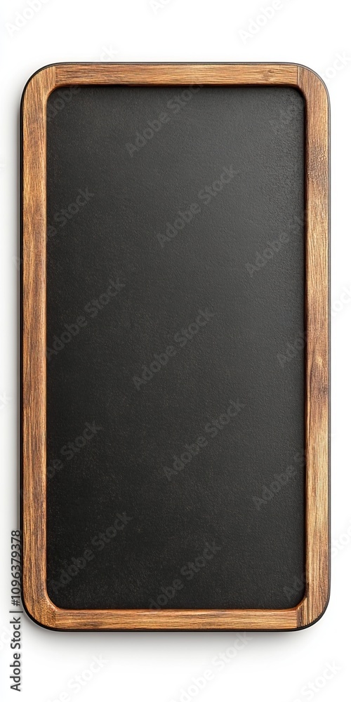Fototapeta premium A simple, rustic blackboard with a wooden frame, ideal for writing notes, menus, or creative displays.