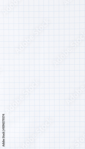 Squared paper grid notebook page with blank squares, perfect for math, technical, or business notes