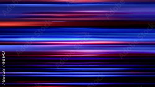 Moving horizontal orange and blue stripes. Abstract background for event, party, carnival, celebration, anniversary or other. Funky backdrop in retro style. Seamless loop animation. 3D rendering.