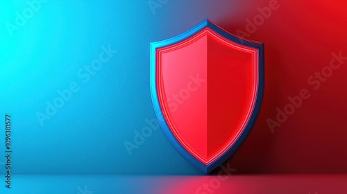 Free Download Anti tracking technology concepts. A stylized red shield icon illuminated against a blue and red gradient background, symbolizing protection and security. - GFXLoad
