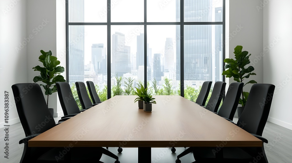 Fototapeta premium Modern Conference Room City View