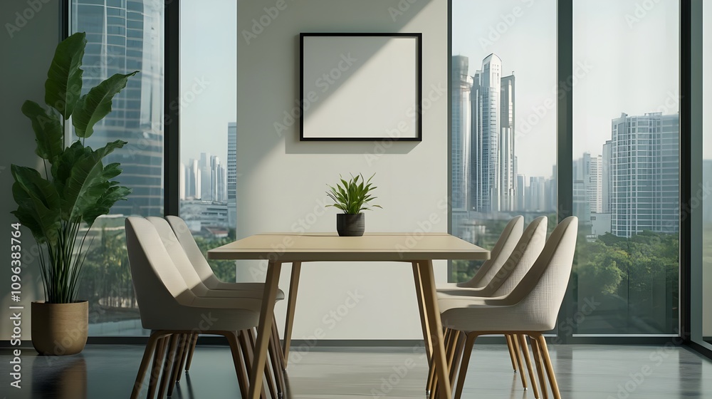 Modern Dining Room City View Modern Dining Room City View