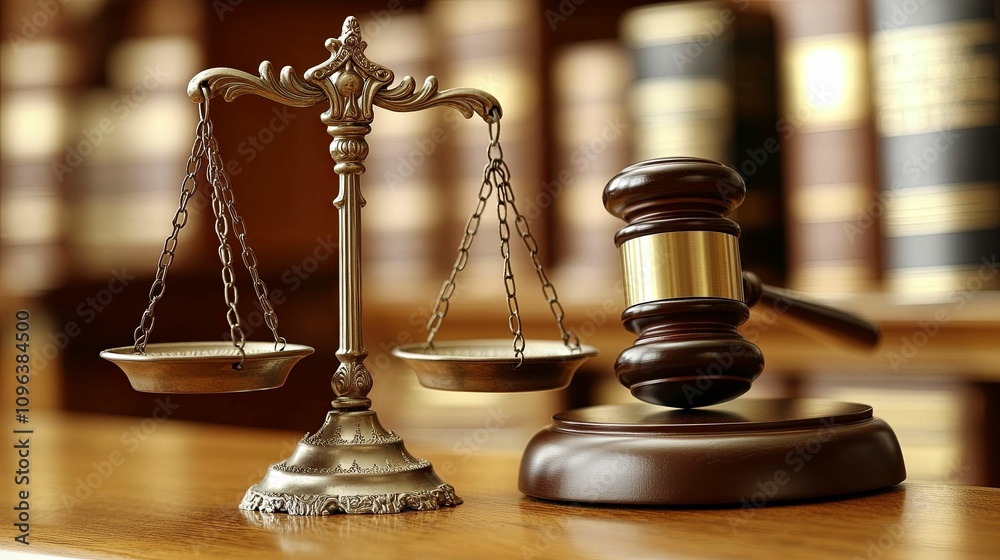 Scales of Justice and Gavel Symbolize Legal Proceedings Scales of Justice and Gavel Symbolize Legal Proceedings