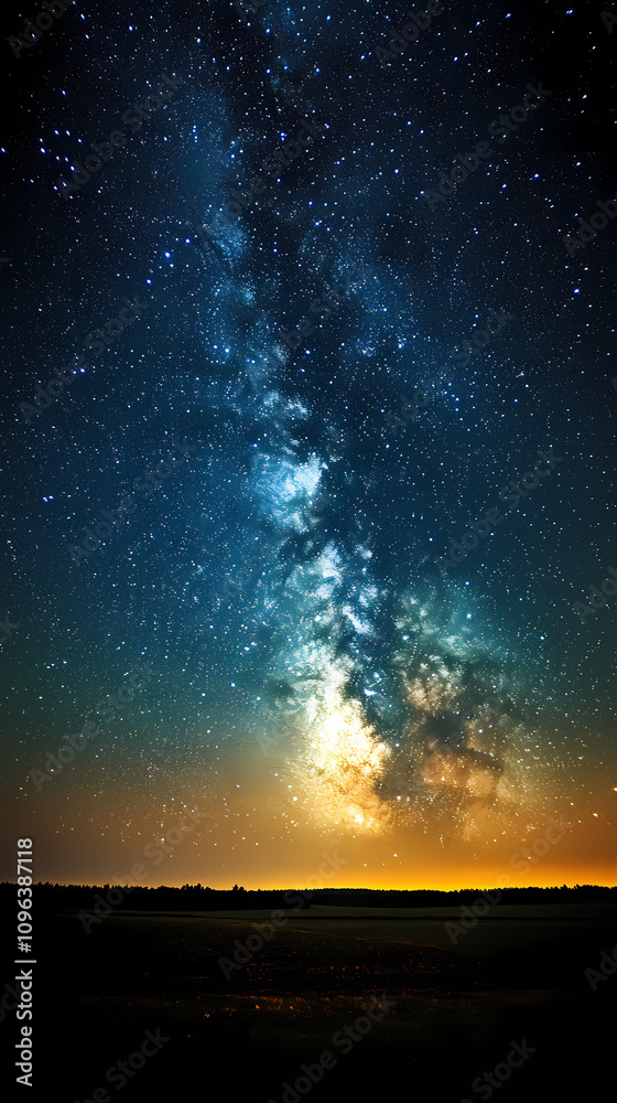 Fototapeta premium Beautiful auroras accompanied a huge and beautiful starry sky. A starry sky conceals nothing. The picture should have layers, a sense of depth, a sense of detail, high-definition.