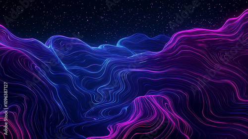 Futuristic Technology Abstract Background with Glowing Curved Lines