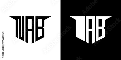 NAB letter logo design with white background in illustrator, vector logo modern alphabet font overlap style, calligraphy designs for logo, Poster, Invitation, etc.