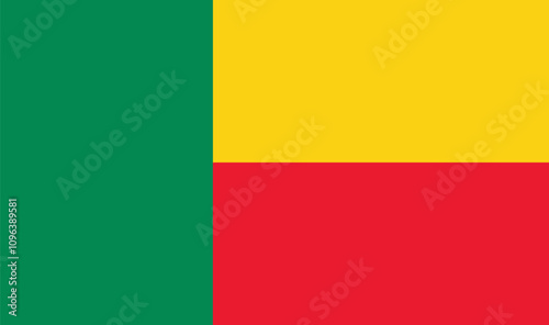 flag of Benin - Africa outline graphic element Illustration template design
