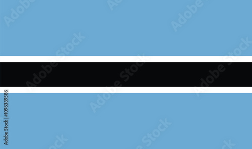 flag of Botswana - Africa outline graphic element Illustration template design
