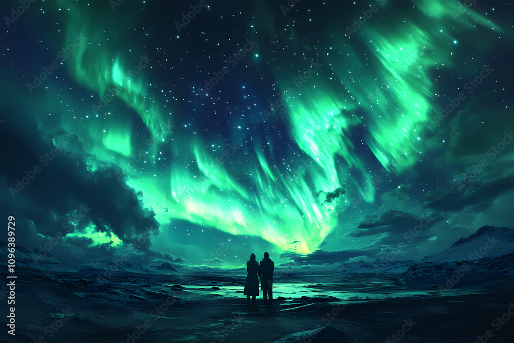 Beautiful auroras accompanied a huge and beautiful starry sky. A starry sky conceals nothing. The picture should have layers, a sense of depth, a sense of detail, high-definition. Beautiful auroras accompanied a huge and beautiful starry sky. A starry sky conceals nothing. The picture should have layers, a sense of depth, a sense of detail, high-definition.