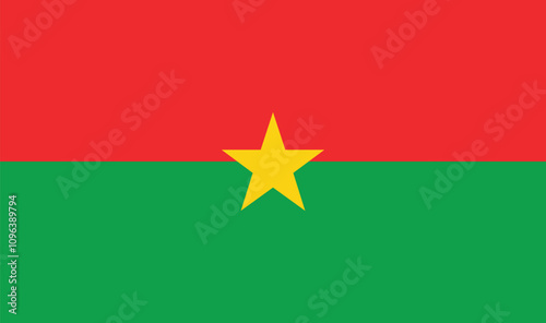 flag of Burkina Faso - Africa outline graphic element Illustration template design
