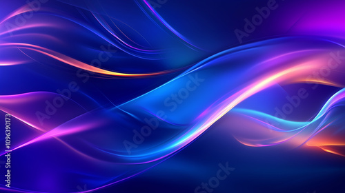 Futuristic Technology Abstract Background with Glowing Curved Lines