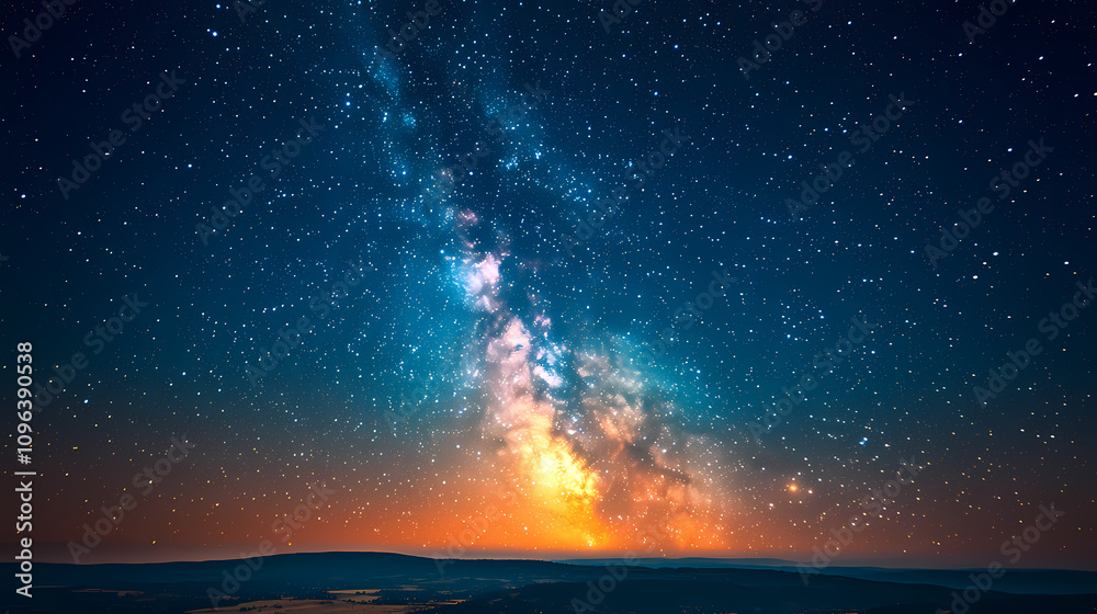 Obraz premium Beautiful auroras accompanied a huge and beautiful starry sky. A starry sky conceals nothing. The picture should have layers, a sense of depth, a sense of detail, high-definition.