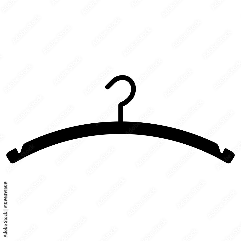 Illustration showing a black icon of a clothes hanger in a closet, isolated on a white background
Illustration showing a black icon of a clothes hanger in a closet, isolated on a white background