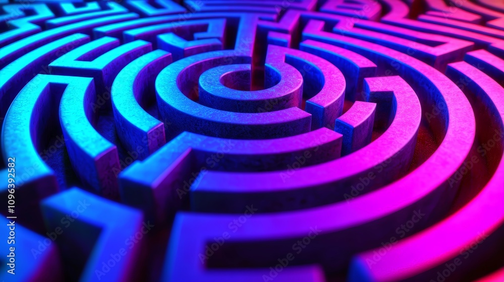 Hyper Realistic 3D Illustration of Complex Maze Hyper Realistic 3D Illustration of Complex Maze