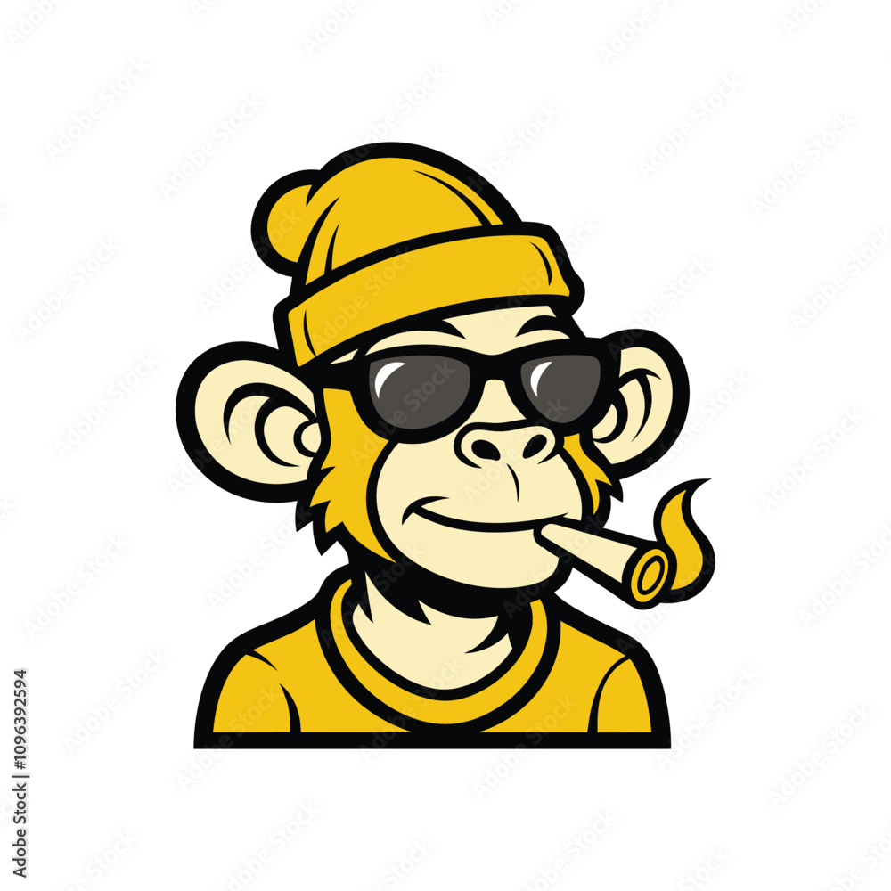 Cool Scottish Monkey Bad Boy Style Vector Illustration - Edgy and Unique Design Cool Scottish Monkey Bad Boy Style Vector Illustration - Edgy and Unique Design