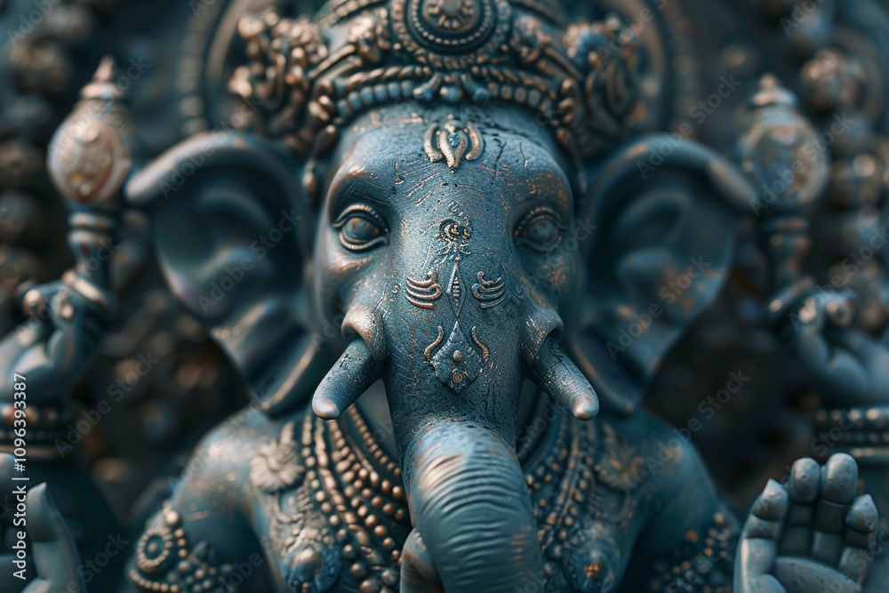 Obraz premium Greeting card with bright holiday composition for Ganesh Chaturthi