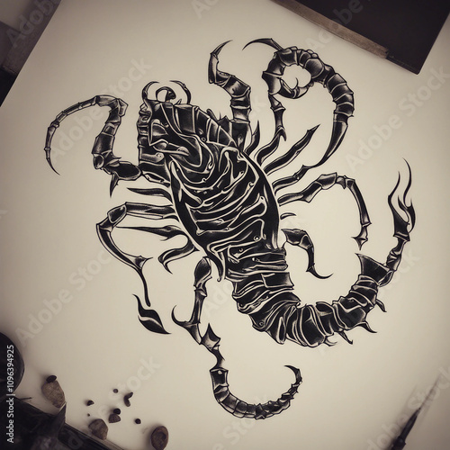 scorpion tattoo illustration photo