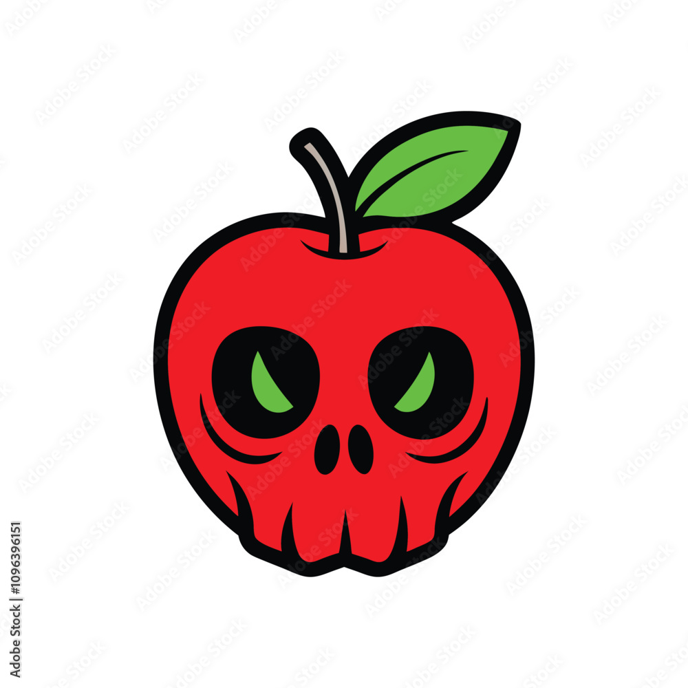 Obraz premium Unique Skull Apple Design Vector - Perfect for Creative T-Shirt Prints