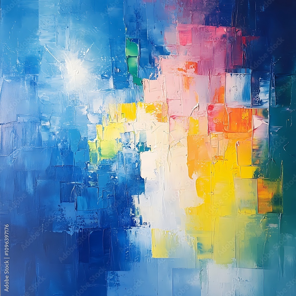 Obraz premium Vibrant Abstract Painting Rich Artistic Bold Stunning Colors Design Scene