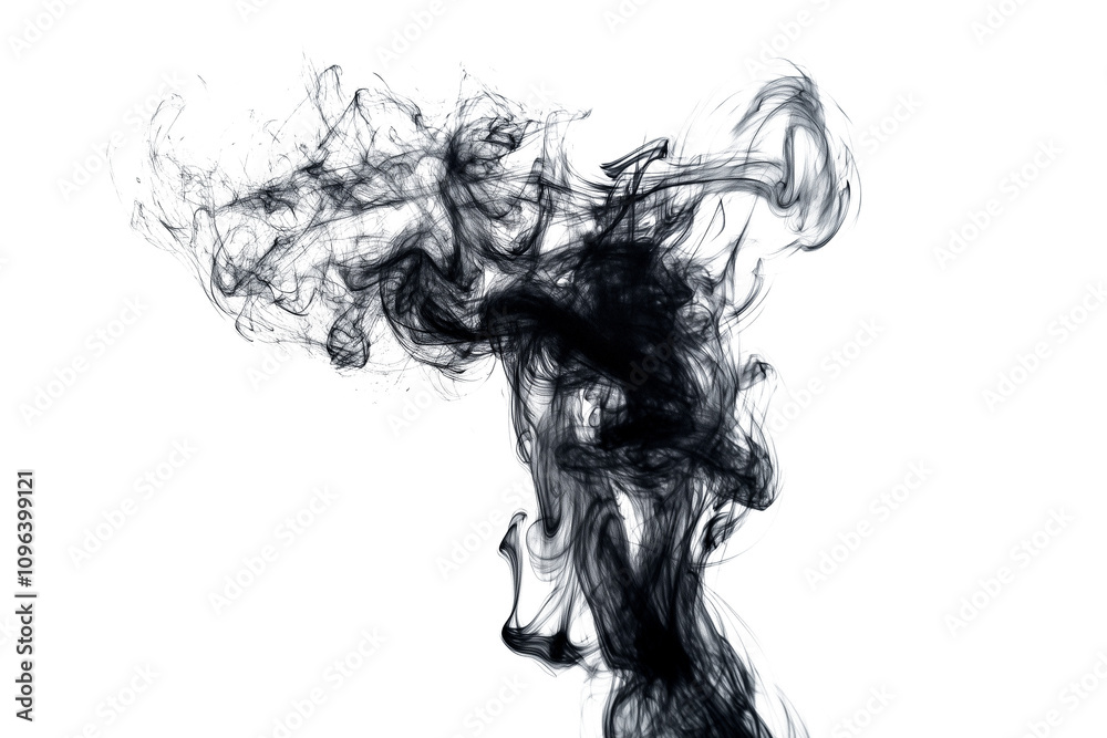 Wisp of inky black smoke isolated on transparent background Wisp of inky black smoke isolated on transparent background