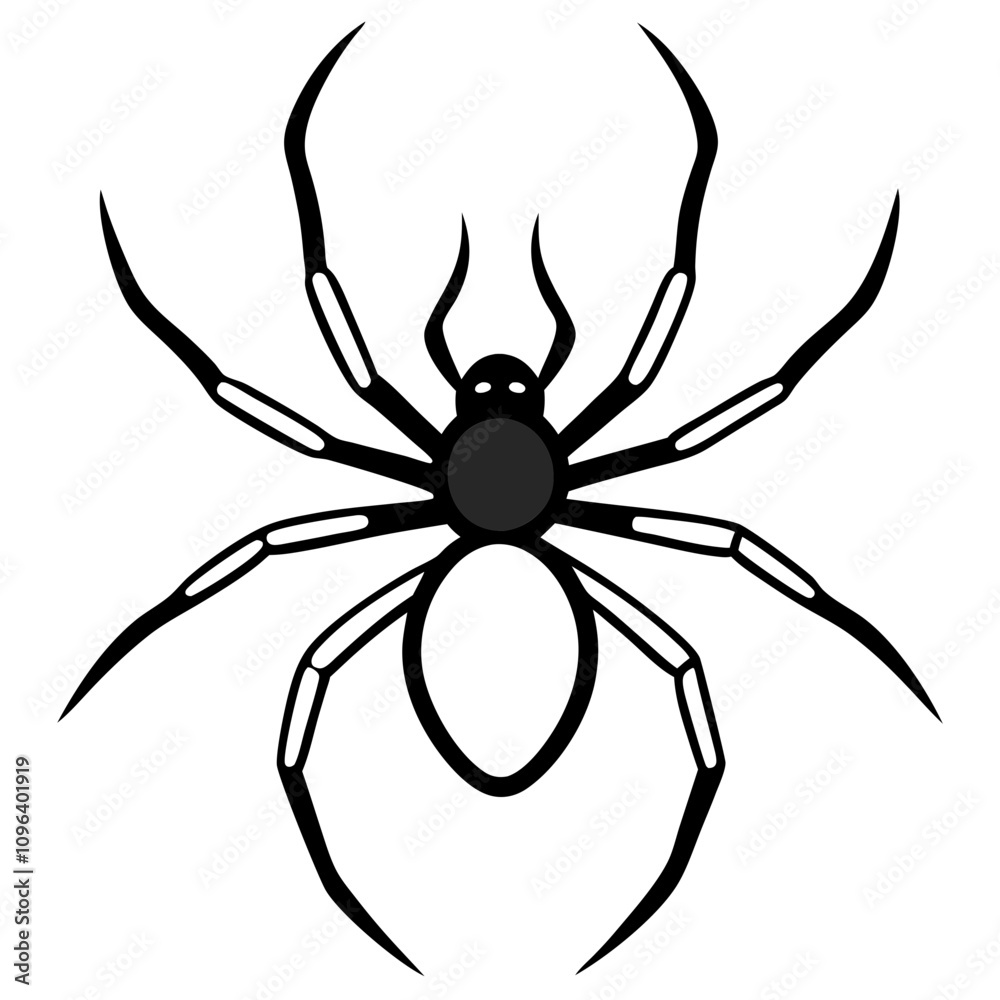 spider vector illustration isolated line art transparent background