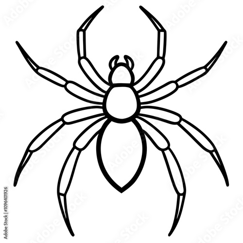 spider vector illustration isolated line art transparent background