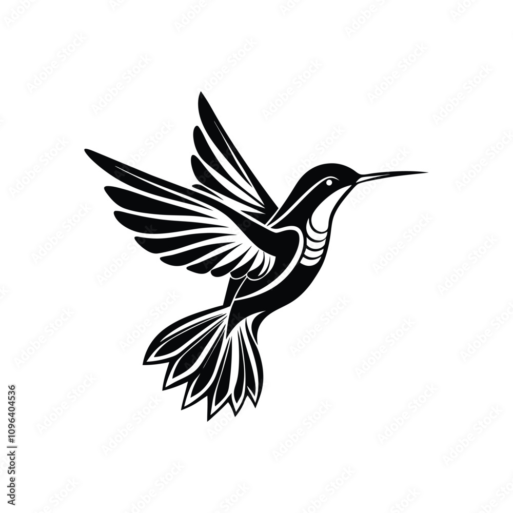 Obraz premium Hummingbird Silhouette Icon Vector Illustration
