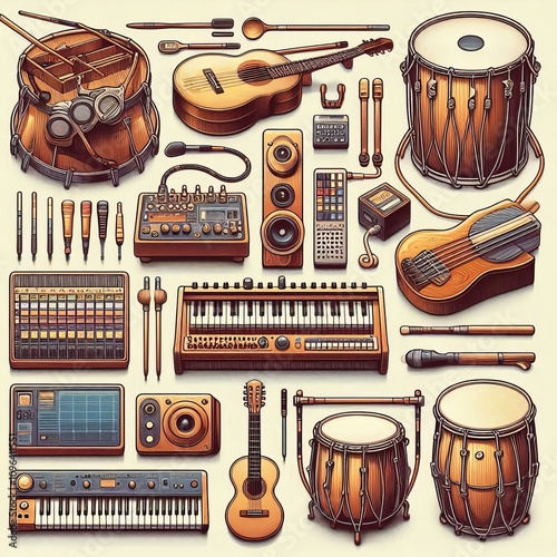 Different instruments for different types of code strings percus photo