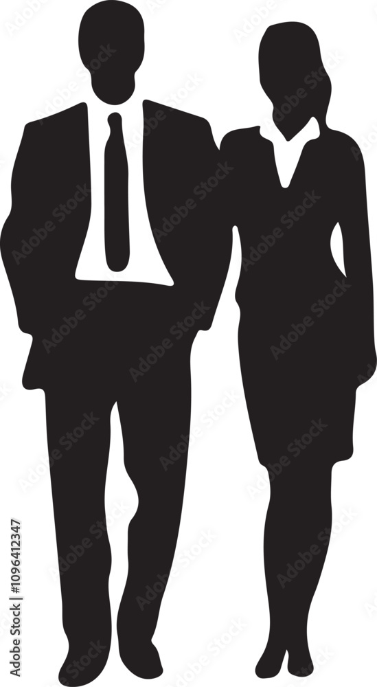 Ladies and gentlemen silhouette vector art illustration Ladies and gentlemen silhouette vector art illustration