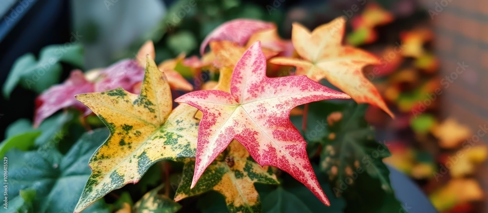 Autumn leaves in vibrant colors showcasing nature's beauty and seasonal transition indoors. Autumn leaves in vibrant colors showcasing nature's beauty and seasonal transition indoors.