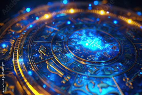 Wallpaper Mural Astrological composition with zodiac circle in signs and symbols Torontodigital.ca